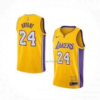 Maillot Los Angeles Lakers Kobe Bryant NO 24 Retirement 2017-2018 Jaune