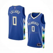 Maillot Milwaukee Bucks Damian Lillard NO 0 Ville 2022-23 Bleu