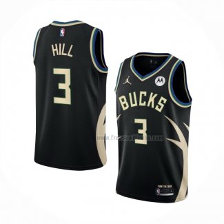 Maillot Milwaukee Bucks George Hill NO 3 Statement 2022-23 Noir