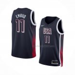 Maillot USA 2024 Joel Embiid NO 11 Bleu