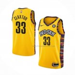 Maillot Brooklyn Nets Nicolas Claxton NO 33 Ville 2020-21 Jaune