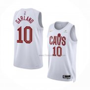 Maillot Cleveland Cavaliers Darius Garland NO 10 Association 2022-23 Blanc