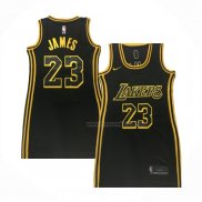 Maillot Femme Los Angeles Lakers LeBron James NO 23 Noir