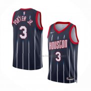 Maillot Houston Rockets Kevin Porter JR. NO 3 Ville 2022-23 Noir