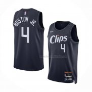 Maillot Los Angeles Clippers Brandon Boston JR. NO 4 Ville 2023-24 Bleu