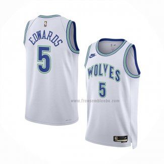 Maillot Minnesota Timberwolves Anthony Edwards NO 5 Classic 2023-24 Blanc