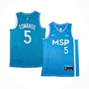 Maillot Minnesota Timberwolves Anthony Edwards NO 5 Ville 2024 Bleu