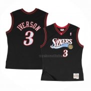 Maillot Philadelphia 76ers Allen Iverson NO 3 Hardwood Classics Throwback Noir