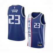 Maillot Sacramento Kings Keon Ellis NO 23 Ville 2023-24 Bleu