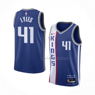 Maillot Sacramento Kings Trey Lyles NO 41 Ville 2023-24 Bleu