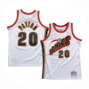 Maillot Seattle Supersonics Gary Payton NO 20 Historic Retro Blanc