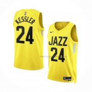 Maillot Utah Jazz Walker Kessler NO 24 Icon 2022-23 Jaune