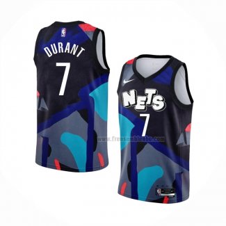 Maillot Brooklyn Nets Kevin Durant NO 7 Ville 2023-24 Noir