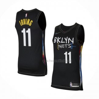 Maillot Brooklyn Nets Kyrie Irving NO 11 Ville 2020-21 Authentique Noir