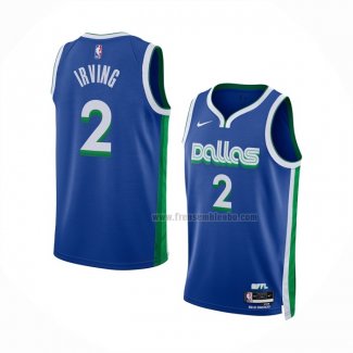 Maillot Dallas Mavericks Kyrie Irving NO 2 Ville 2022-23 Bleu