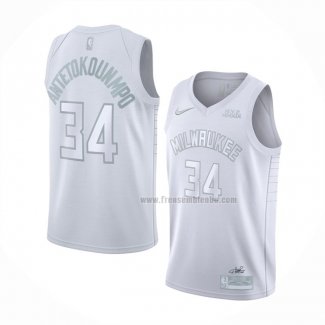 Maillot Milwaukee Bucks Giannis Antetokounmpo NO 34 MVP Blanc