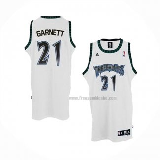 Maillot Minnesota Timberwolves Kevin Garnett NO 21 Retro Blanc