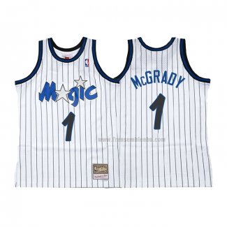 Maillot Orlando Magic Tracy McGrady NO 1 Hardwood Classics Throwback Blanc