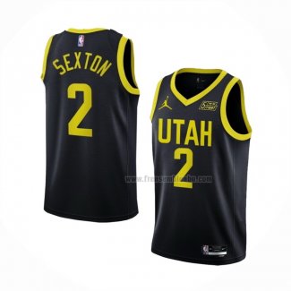 Maillot Utah Jazz Collin Sexton NO 2 Statement 2022-23 Noir