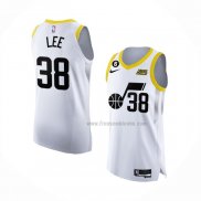 Maillot Utah Jazz Saben Lee NO 38 Association Authentique 2022-23 Blanc