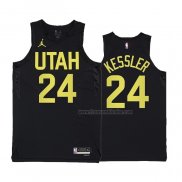 Maillot Utah Jazz Walker Kessler NO 24 Statement 2022-23 Noir