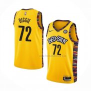 Maillot Brooklyn Nets Biggie NO 72 Ville 2020-21 Jaune