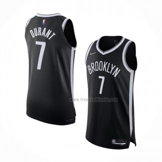 Maillot Brooklyn Nets Kevin Durant NO 7 Icon Authentique Noir