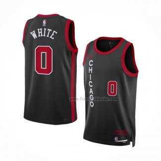 Maillot Chicago Bulls Coby White NO 0 Ville 2023-24 Noir