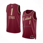 Maillot Cleveland Cavaliers Max Strus NO 1 Ville 2023-24 Rouge