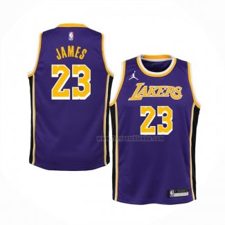 Maillot Enfant Los Angeles Lakers LeBron James NO 23 Statement Volet