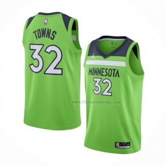 Maillot Minnesota Timberwolves Karl-Anthony Towns NO 32 Statement 2020-21 Vert