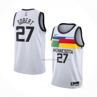 Maillot Minnesota Timberwolves Rudy Gobert NO 27 Ville 2022-23 Blanc