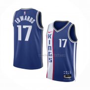 Maillot Sacramento Kings Kessler Edwards NO 17 Ville 2023 24 Bleu