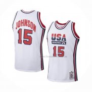 Maillot USA 1992 James Johnson NO 15 Blanc