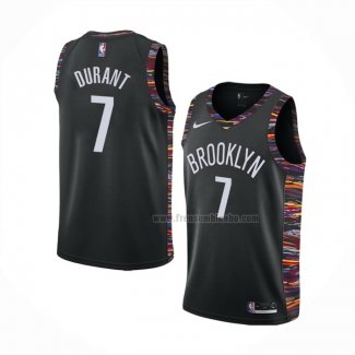 Maillot Brooklyn Nets Kevin Durant NO 7 Ville 2019-20 Noir