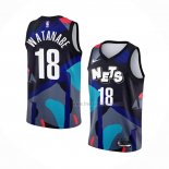 Maillot Brooklyn Nets Yut Watanabe NO 18 Ville 2023-24 Noir