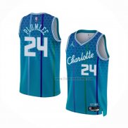 Maillot Charlotte Hornets Mason Plumlee NO 24 Ville 2021-22 Bleu