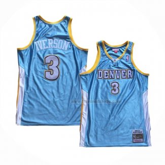 Maillot Denver Nuggets Allen Iverson NO 3 Retro Bleu