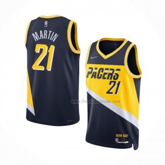 Maillot Indiana Pacers Kelan Martin NO 21 Ville 2021-22 Bleu