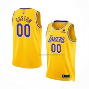 Maillot Los Angeles Lakers Personnalise Anniversary 2021-22 Jaune