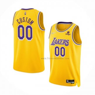 Maillot Los Angeles Lakers Personnalise Anniversary 2021-22 Jaune