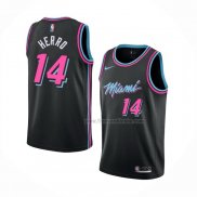 Maillot Miami Heat Tyler Herro NO 14 Ville 2018-19 Noir