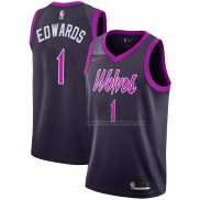 Maillot Minnesota Timberwolves Anthony Edwards NO 1 Ville 2018-19 Volet