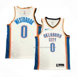 Maillot Oklahoma City Thunder Russell Westbrook NO 0 Association Blanc