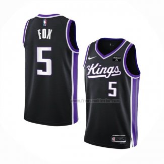 Maillot Sacramento Kings De'aaron Fox NO 5 Icon 2023-24 Noir