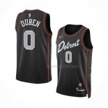 Maillot Detroit Pistons Jalen Duren NO 0 Ville 2023-24 Noir