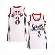 Maillot Femme Philadelphia 76ers Allen Iverson NO 3 Blanc