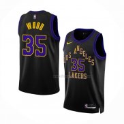 Maillot Los Angeles Lakers Christian Wood NO 35 Ville 2023-24 Noir