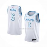 Maillot Los Angeles Lakers LeBron James NO 6 Ville 2021-22 Blanc