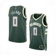 Maillot Milwaukee Bucks Damian Lillard NO 0 Icon Vert